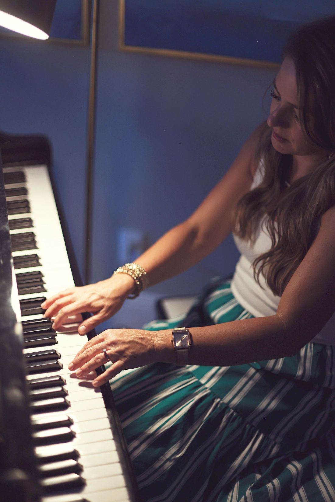 Carrie Gotcher playing the piano